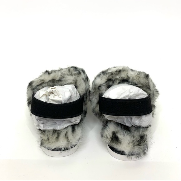 Dolce Vita Pochy Slingback Faux Snow Leopard Faux Fur Hard Sole Slippers Size 6 - Picture 4 of 13